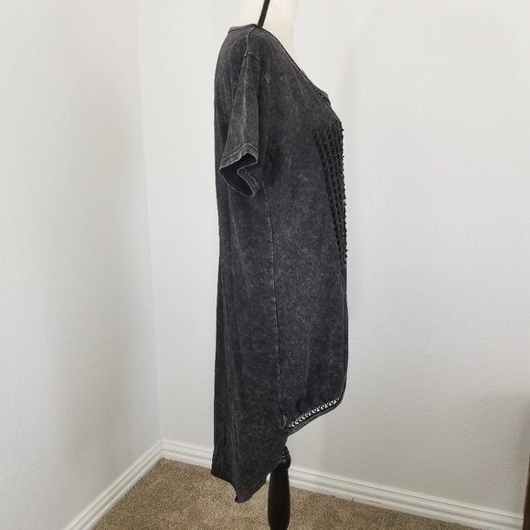 Comme USA acid wash tshirt tattered W dress - Picture 5 of 8